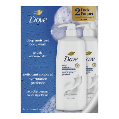 Dove Deep Moisture Body Wash, 2 x 1.04 L - image 1