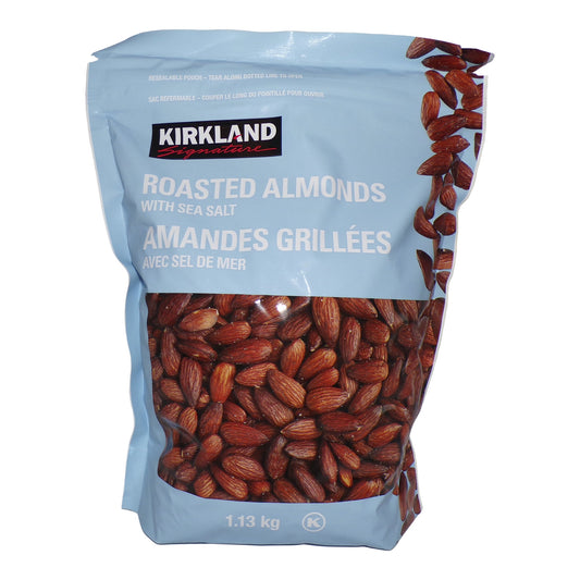 Kirkland Signature Roasted Almonds With Sea Salt, 1.13 kg — product image