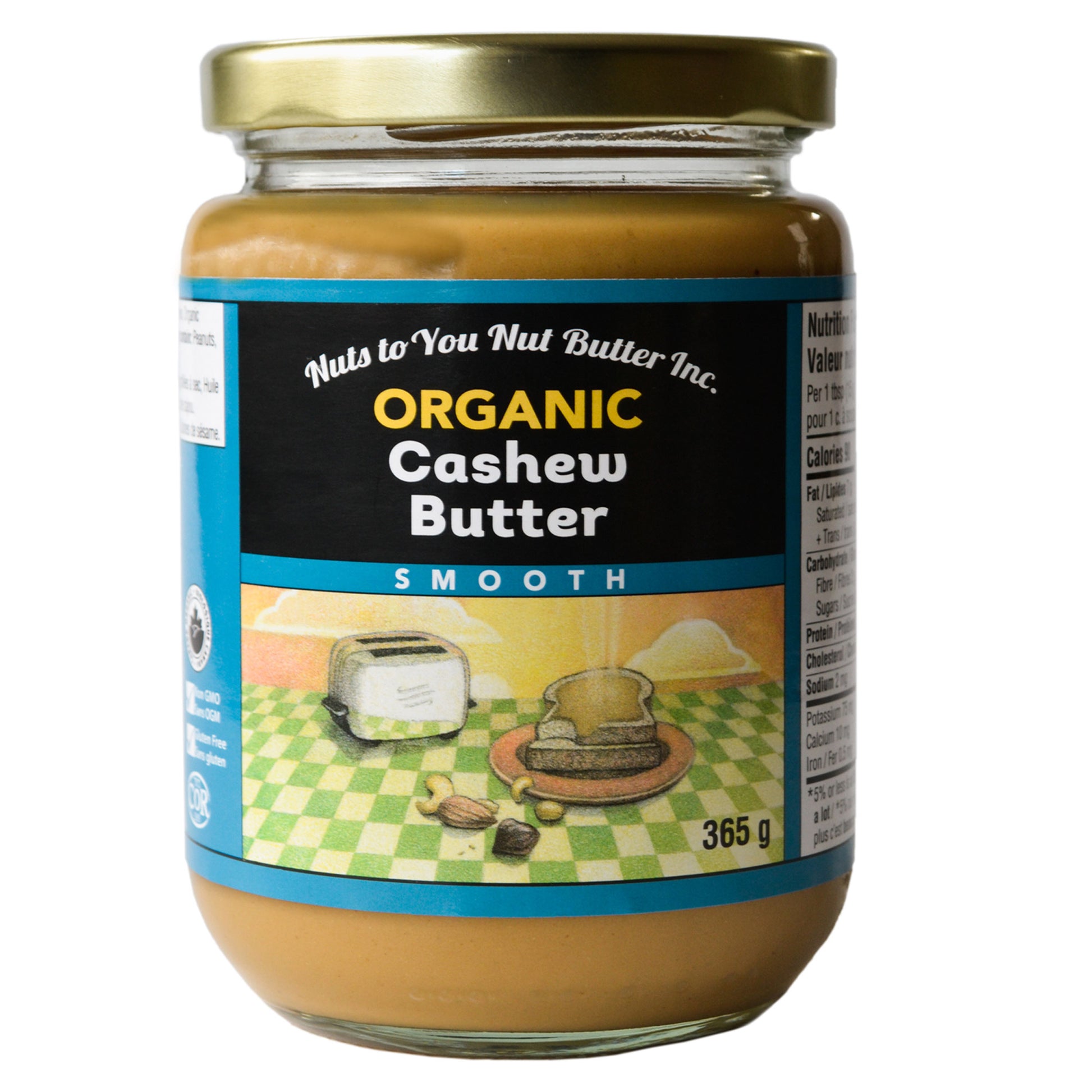 Nuts To You Nut Butter Organic Smooth Cashew Butter, 2 × 365 g - image 2