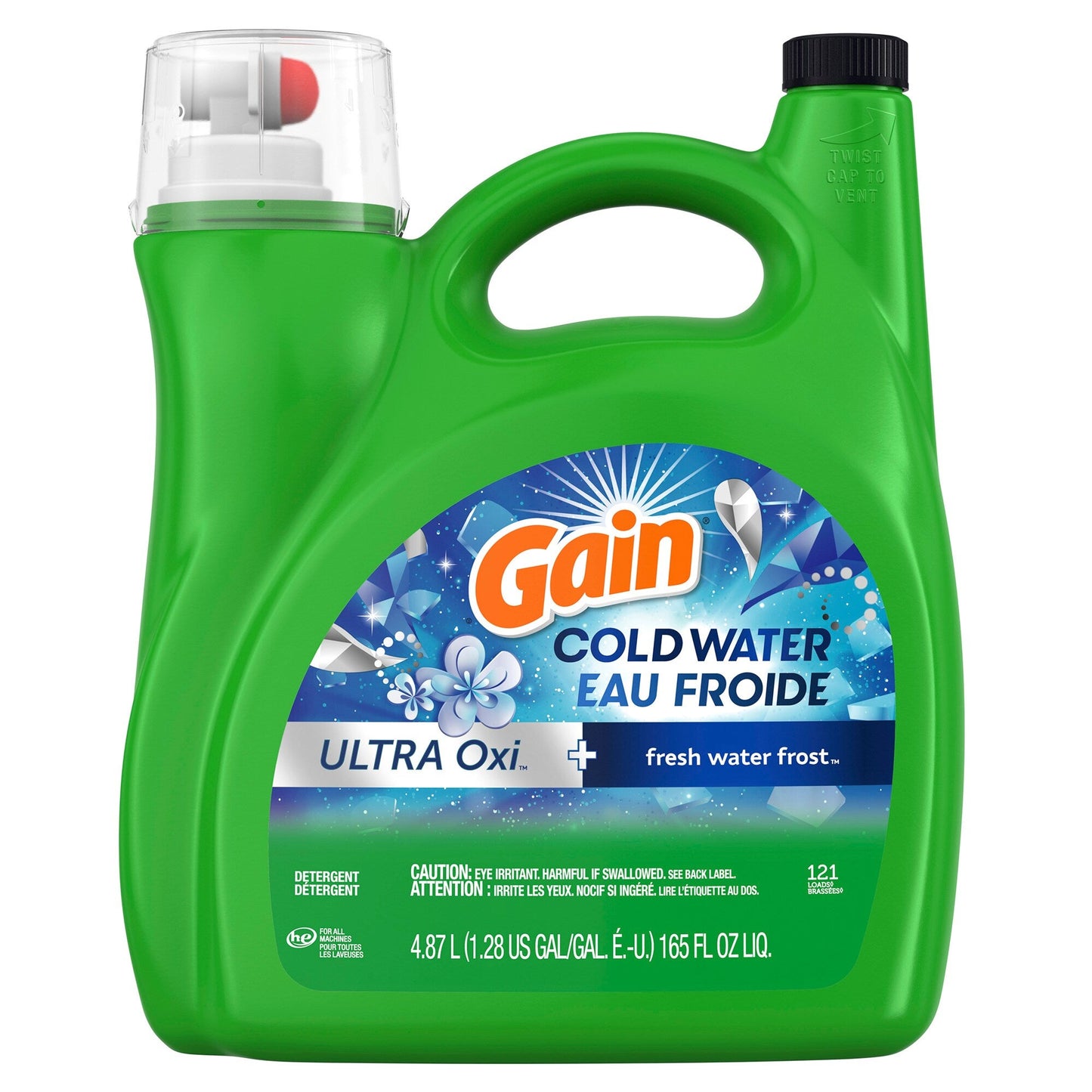 Gain Cold Water Liquid Laundry Detergent with Oxi, 4.87 L 121 wash loads - image 1
