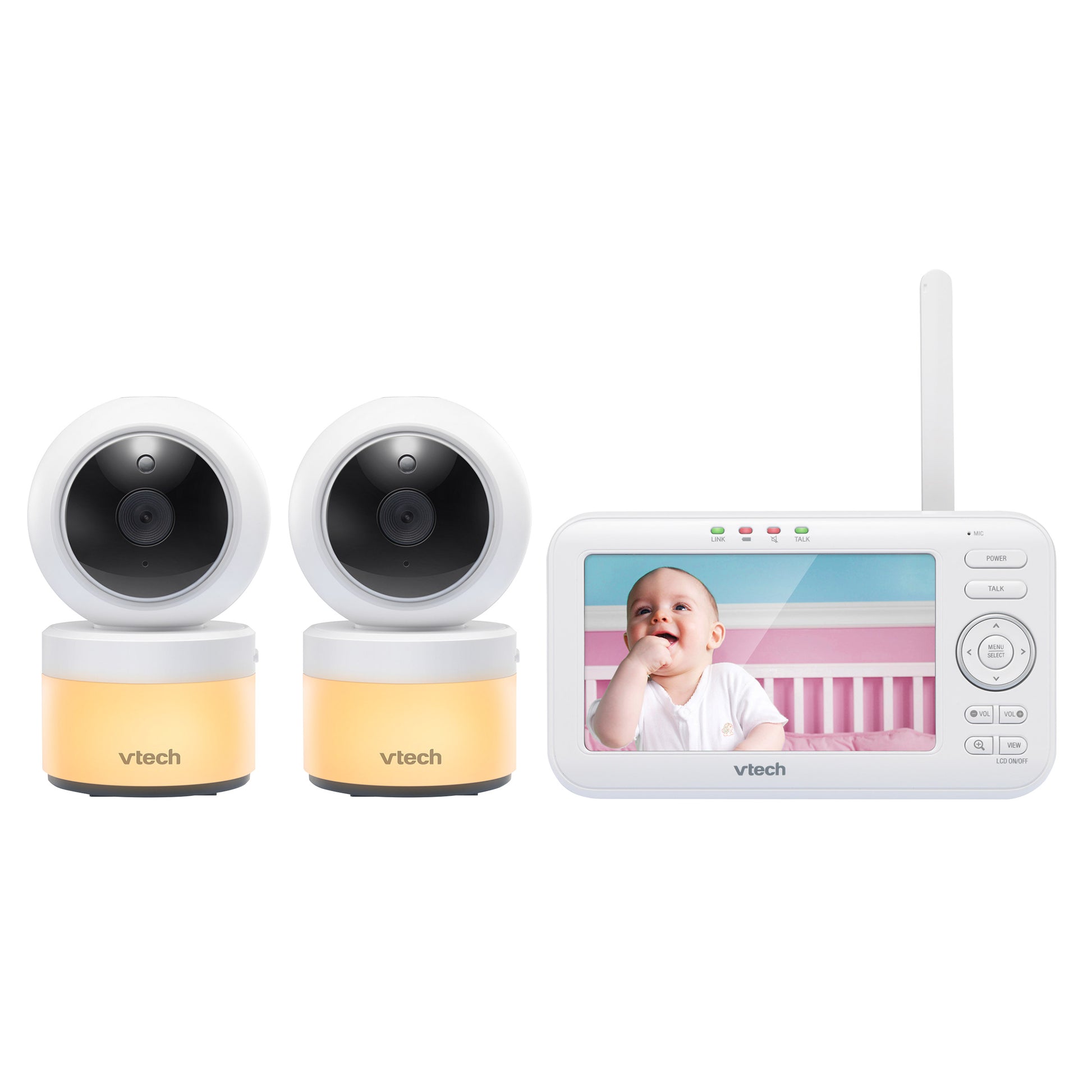 VTech 2 Camera 5” Video Baby Monitor with Pan & Tilt Camera, Night Light - image 1