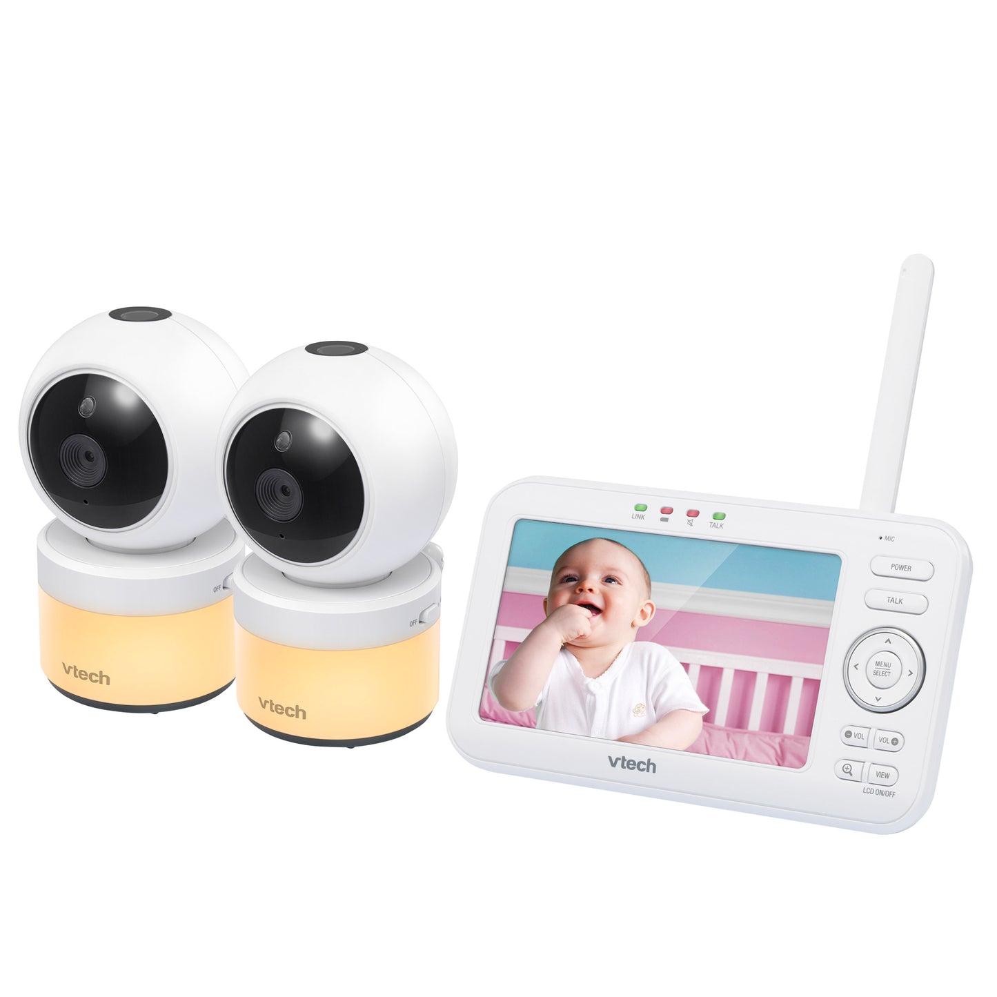VTech 2 Camera 5” Video Baby Monitor with Pan & Tilt Camera, Night Light - image 3