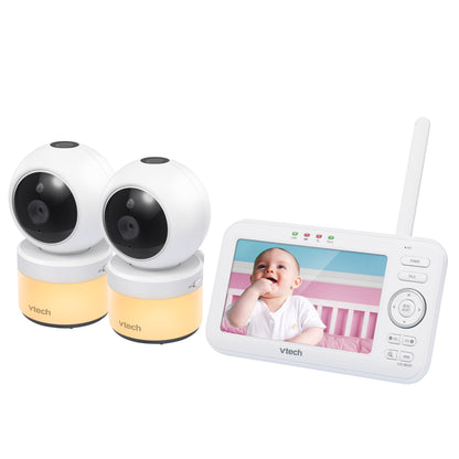 VTech 2 Camera 5” Video Baby Monitor with Pan & Tilt Camera, Night Light - image 3