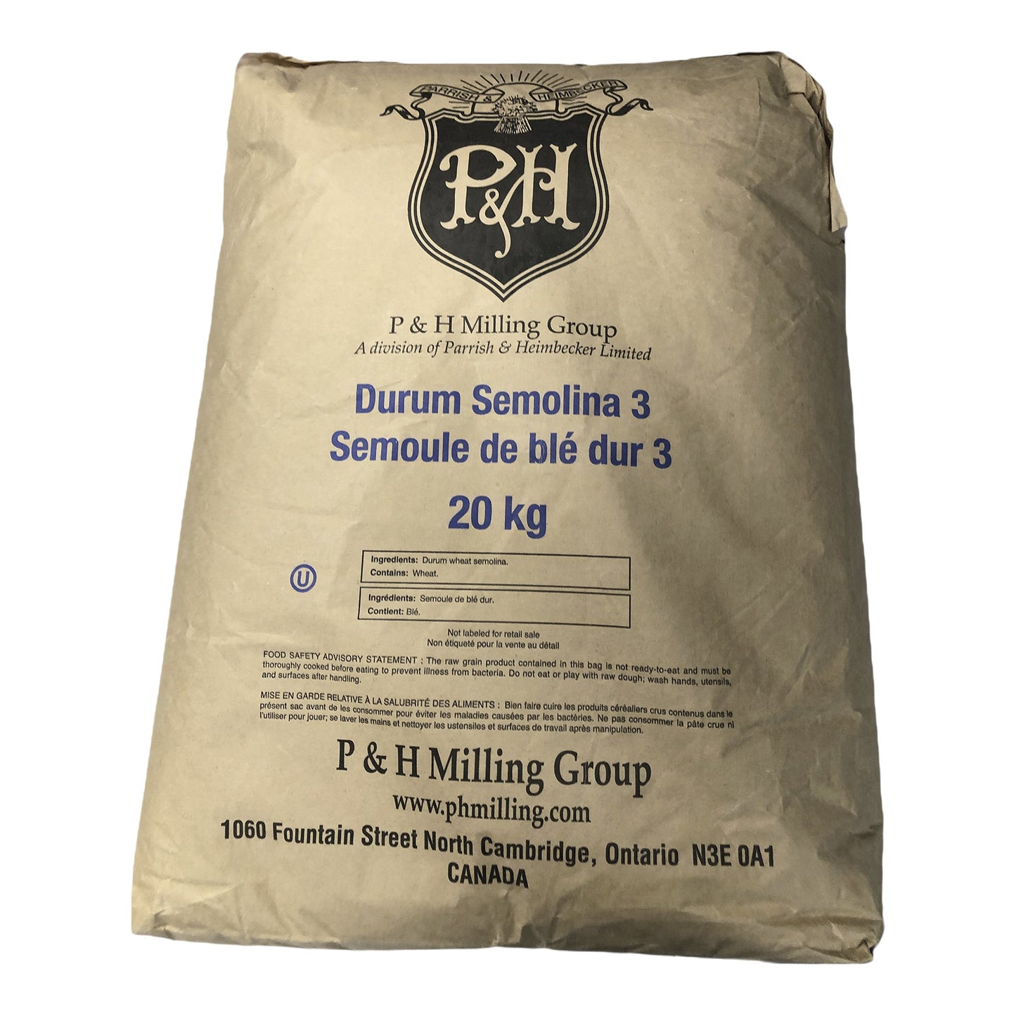 P&H Milling Durum Semolina, 20 kg - image 1