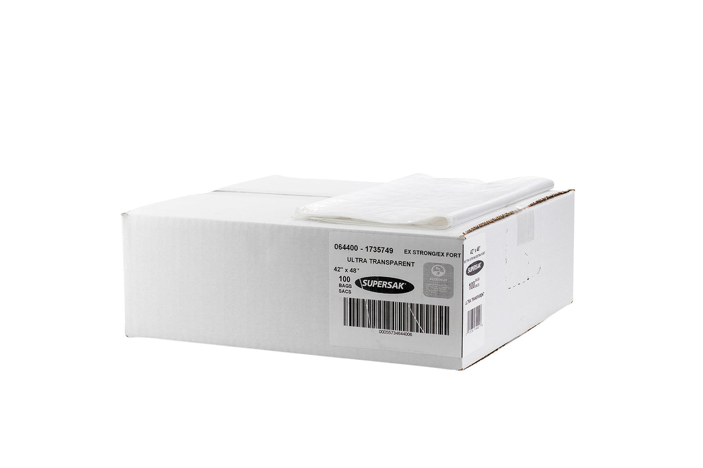 SUPERSAK Extra Strong Clear Plastic Bag, Pack of 100 - image 1