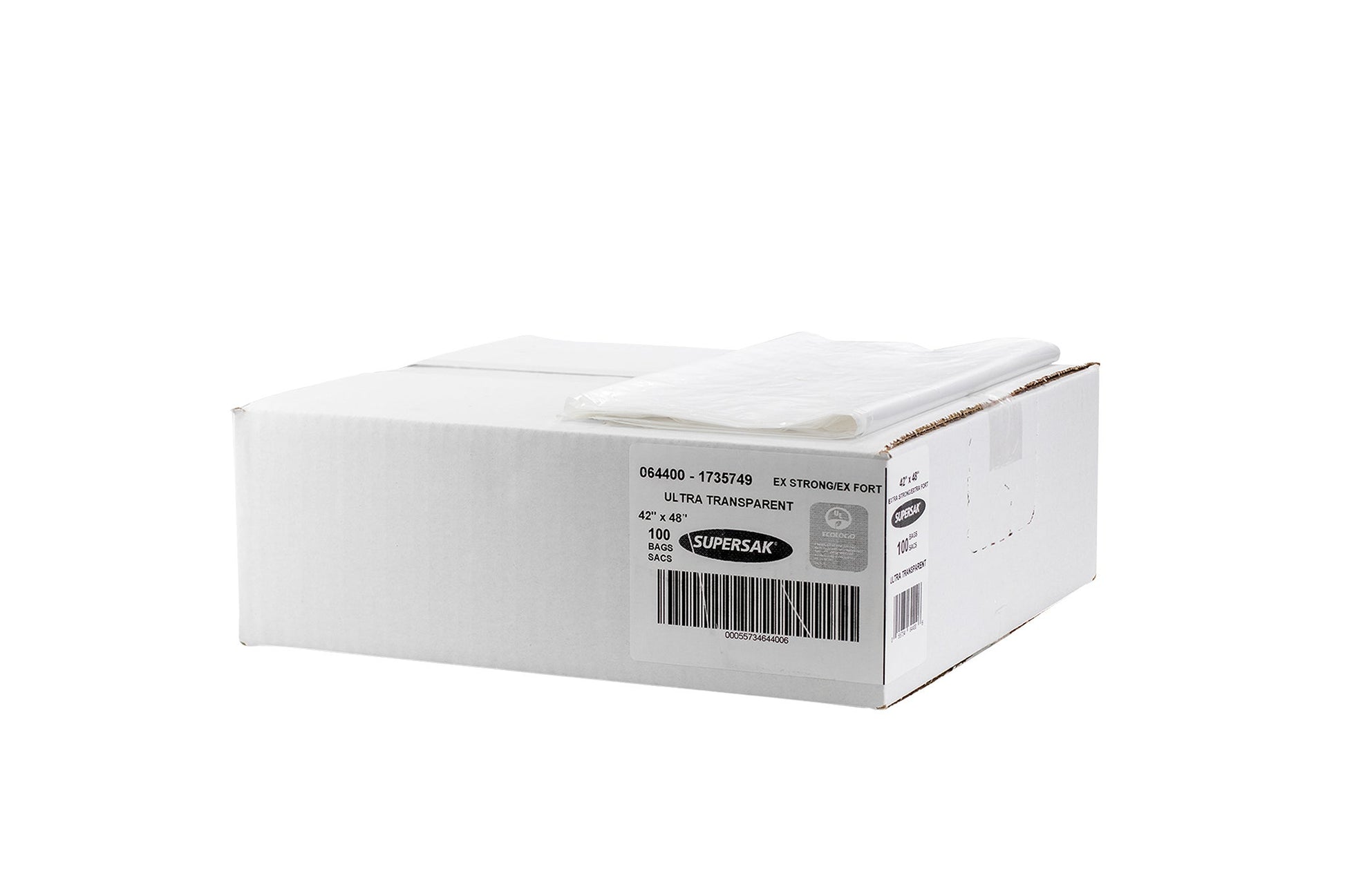 SUPERSAK Extra Strong Clear Plastic Bag, Pack of 100 - image 1