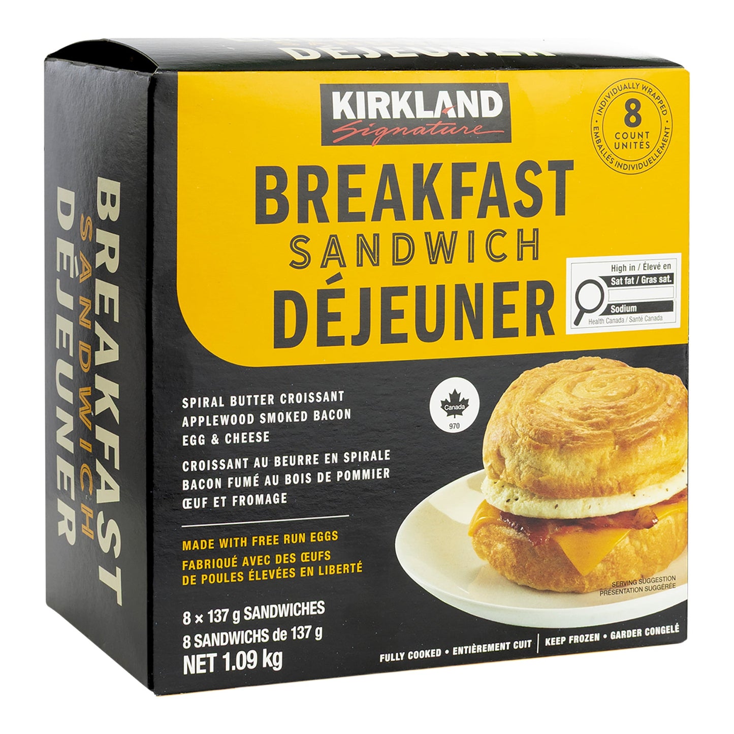 Kirkland Signature Breakfast Sandwich, 8 x 137 g - image 1