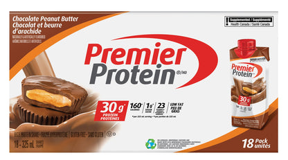 Premier Protein High-protein Chocolate Peanut Butter Shake, 18 x 325 mL - image 1