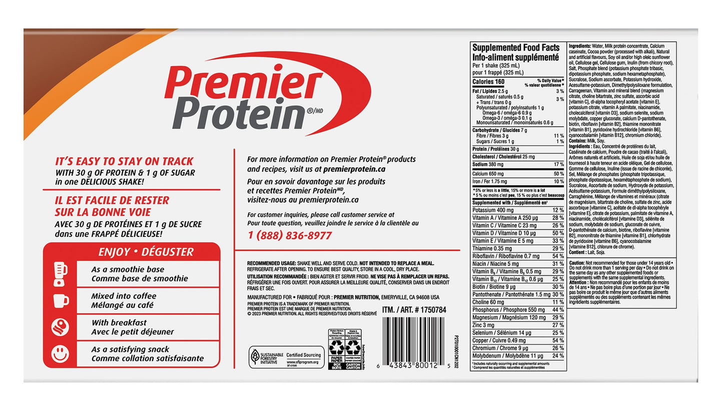 Premier Protein High-protein Chocolate Peanut Butter Shake, 18 x 325 mL - image 2