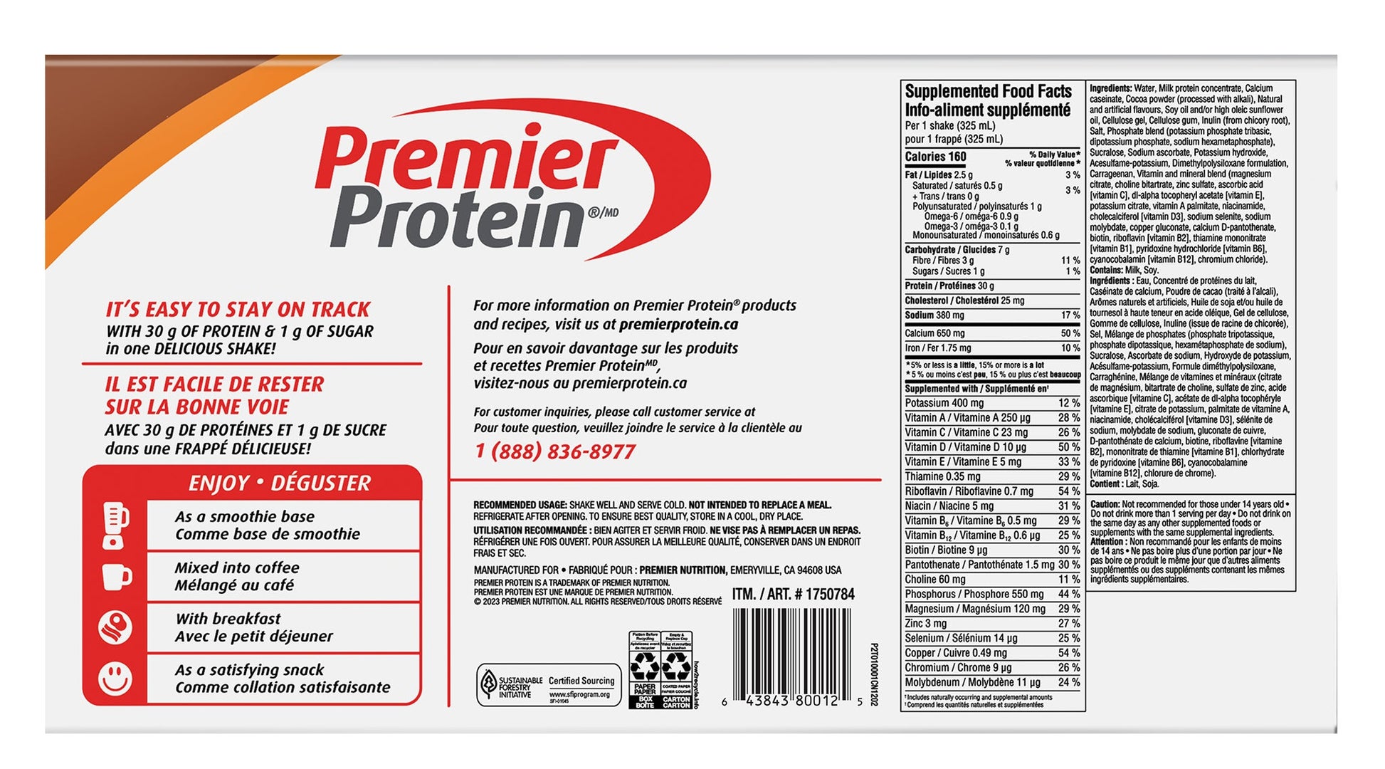 Premier Protein High-protein Chocolate Peanut Butter Shake, 18 x 325 mL - image 2