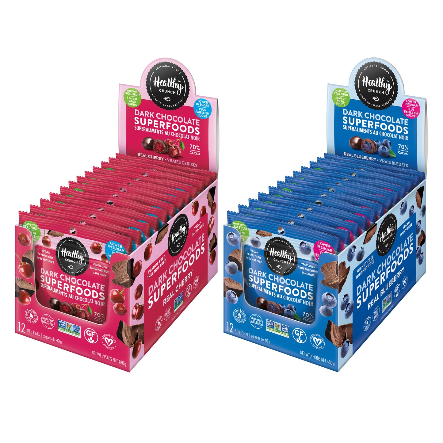 Healthy Crunch Dark Chocolate Superfoods, Variety Pack, 24 × 40 g - image 1