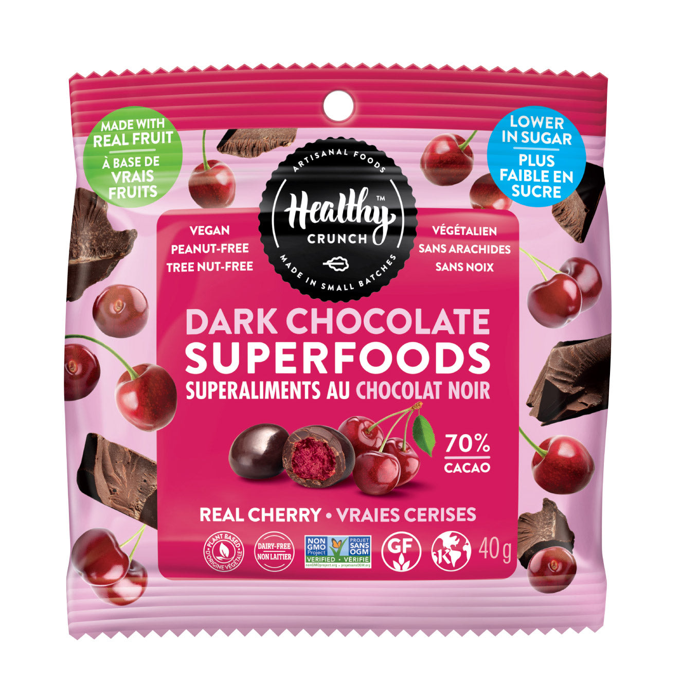 Healthy Crunch Dark Chocolate Superfoods, Variety Pack, 24 × 40 g - image 2