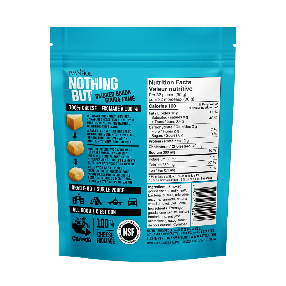 Ivanhoe Nothing But Cheese Snacks, Variety Pack, 12 × 60 g - image 3