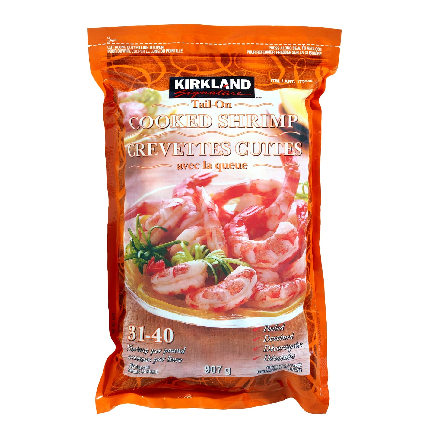 Kirkland Signature Frozen 31-40 Tail-on Cooked Shrimp, 907 g - image 2