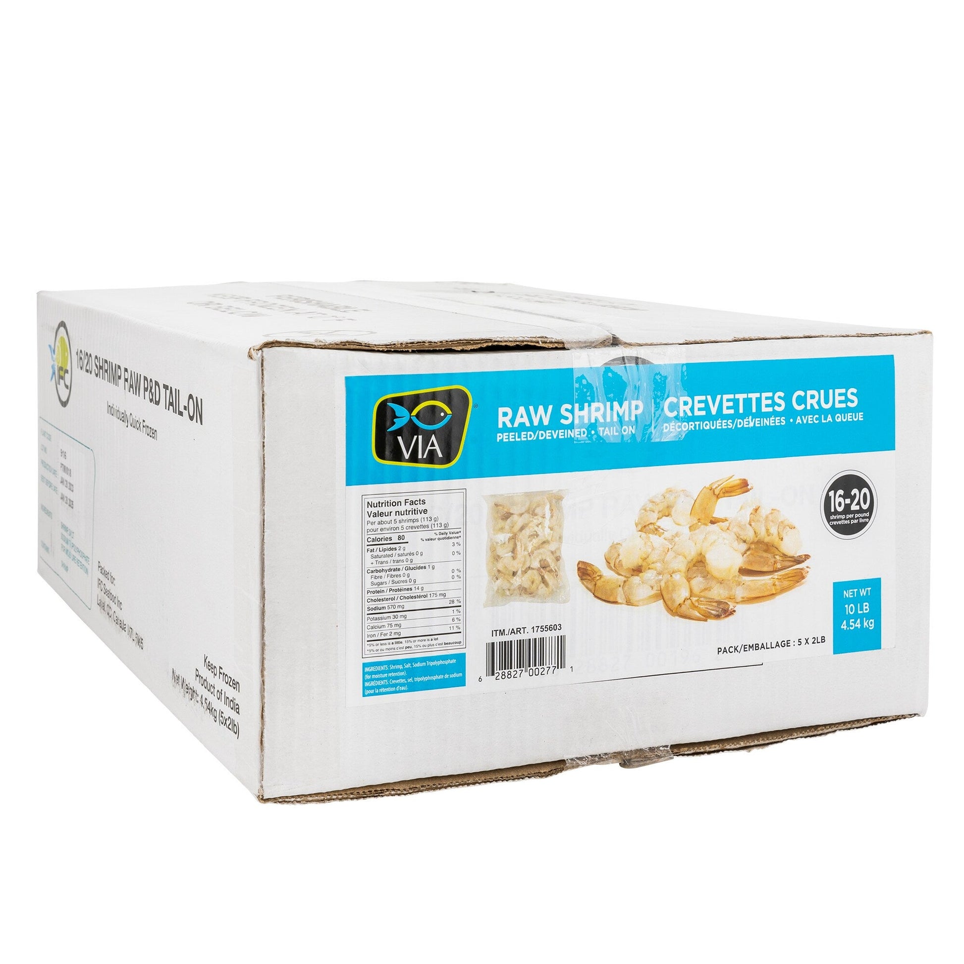 Via Raw Shrimp 16-20, 4.54 kg - image 1