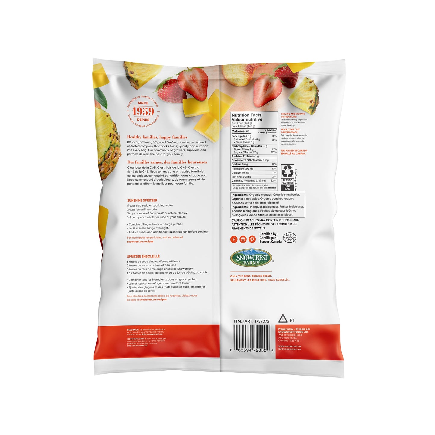 Snowcrest Farms Organic Sunshine Medley 2 kg - image 2