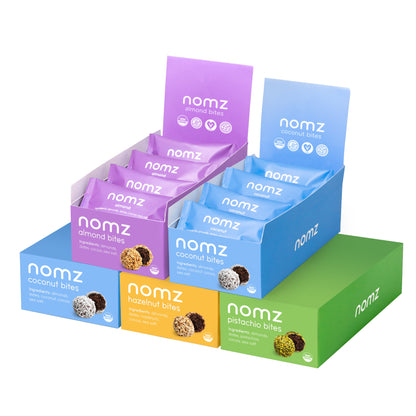 nomz Organic Bites, Assorted Flavours, 60 × 40 g - image 1