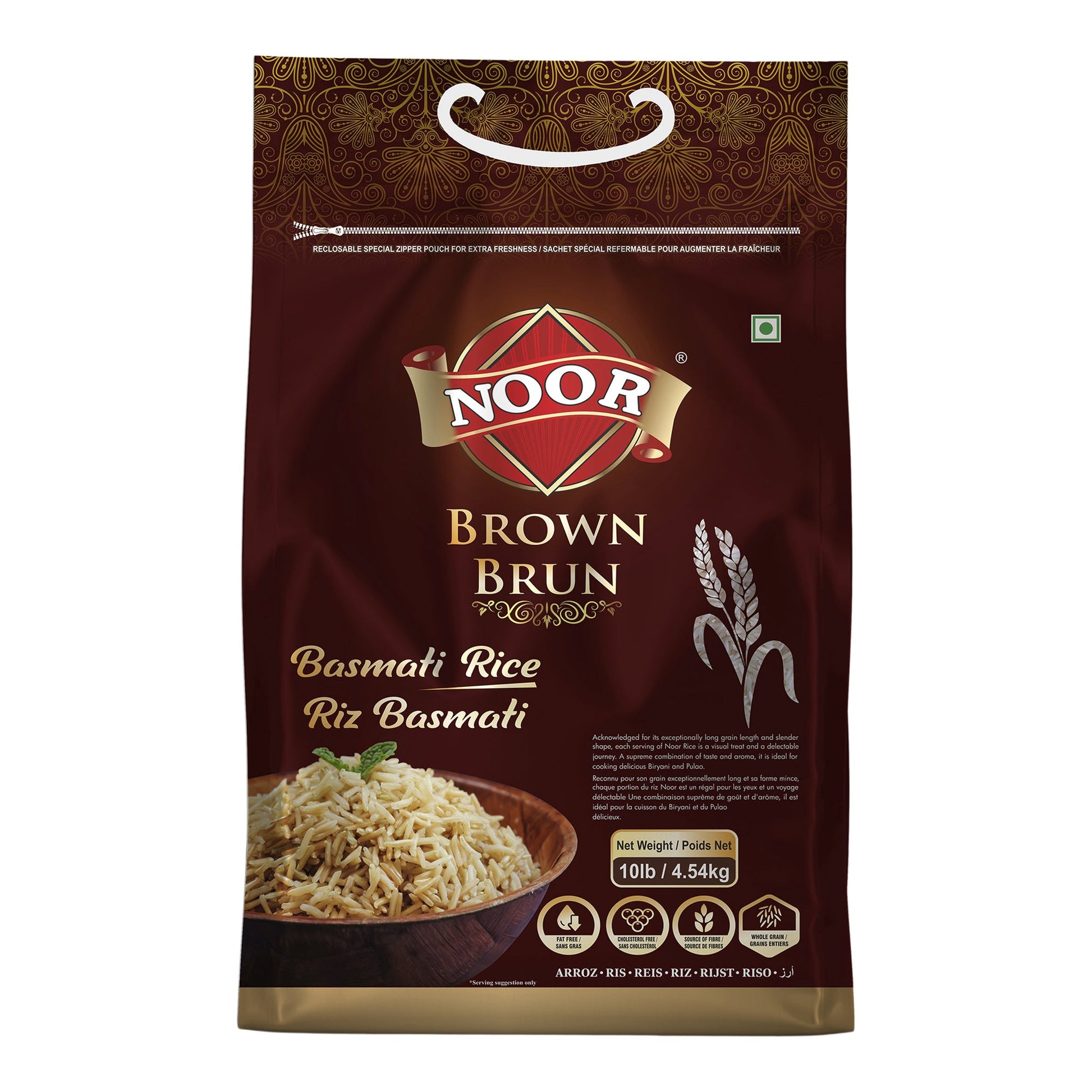 Noor Brown Rice Basmati, 4.54 kg - image 1