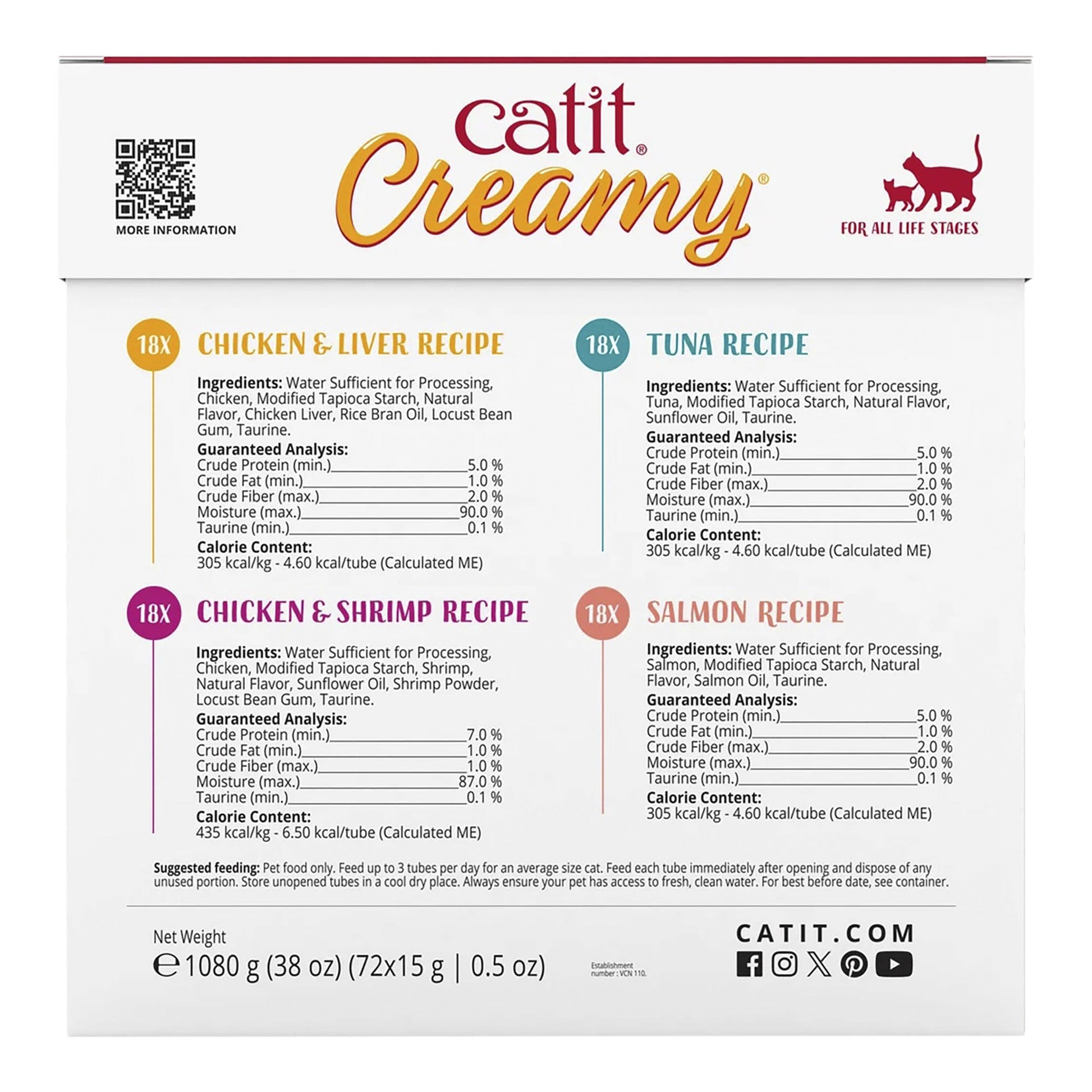 Catit Creamy Lickable Treats, Mega Mix of 72 x 15g Tubes - image 2