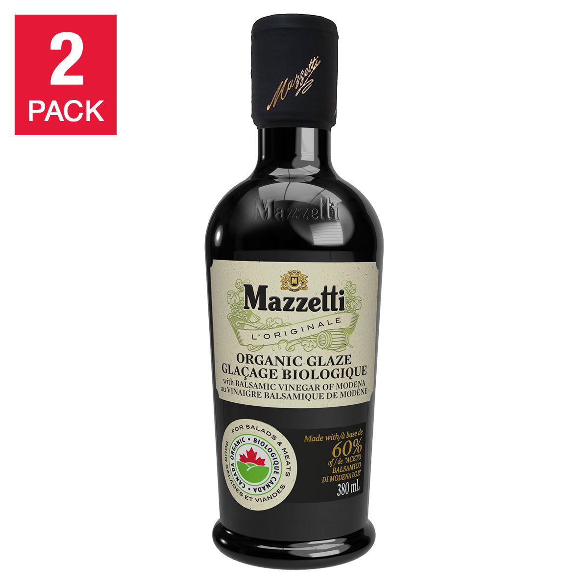Mazzetti l'Originale Organic Balsamic Glaze, 2 × 380 mL - image 1