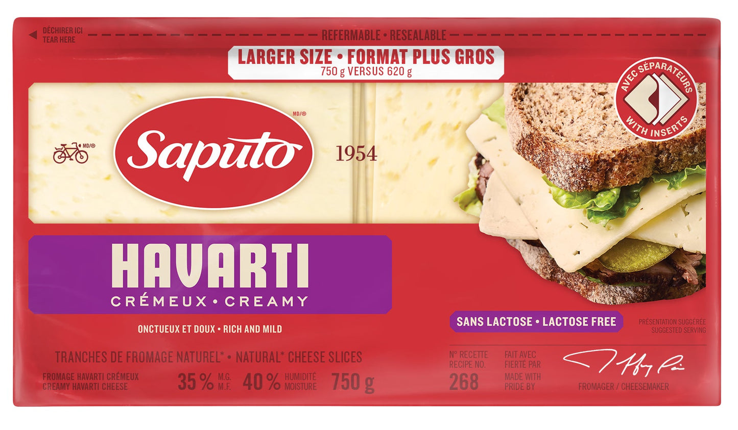 Saputo Sliced Havarti, 750 g - image 1