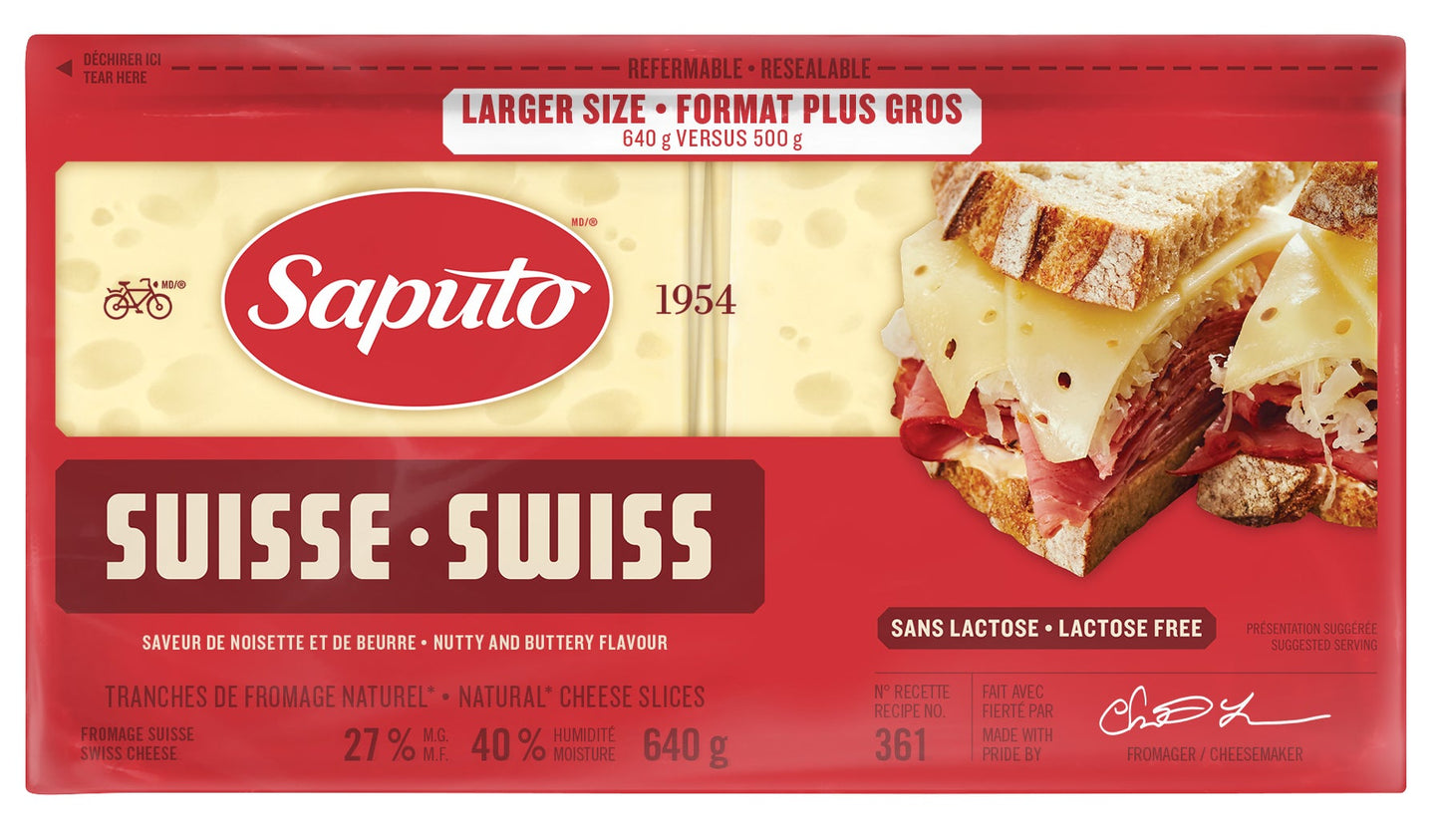 Saputo Swiss Slices 640 g - image 1