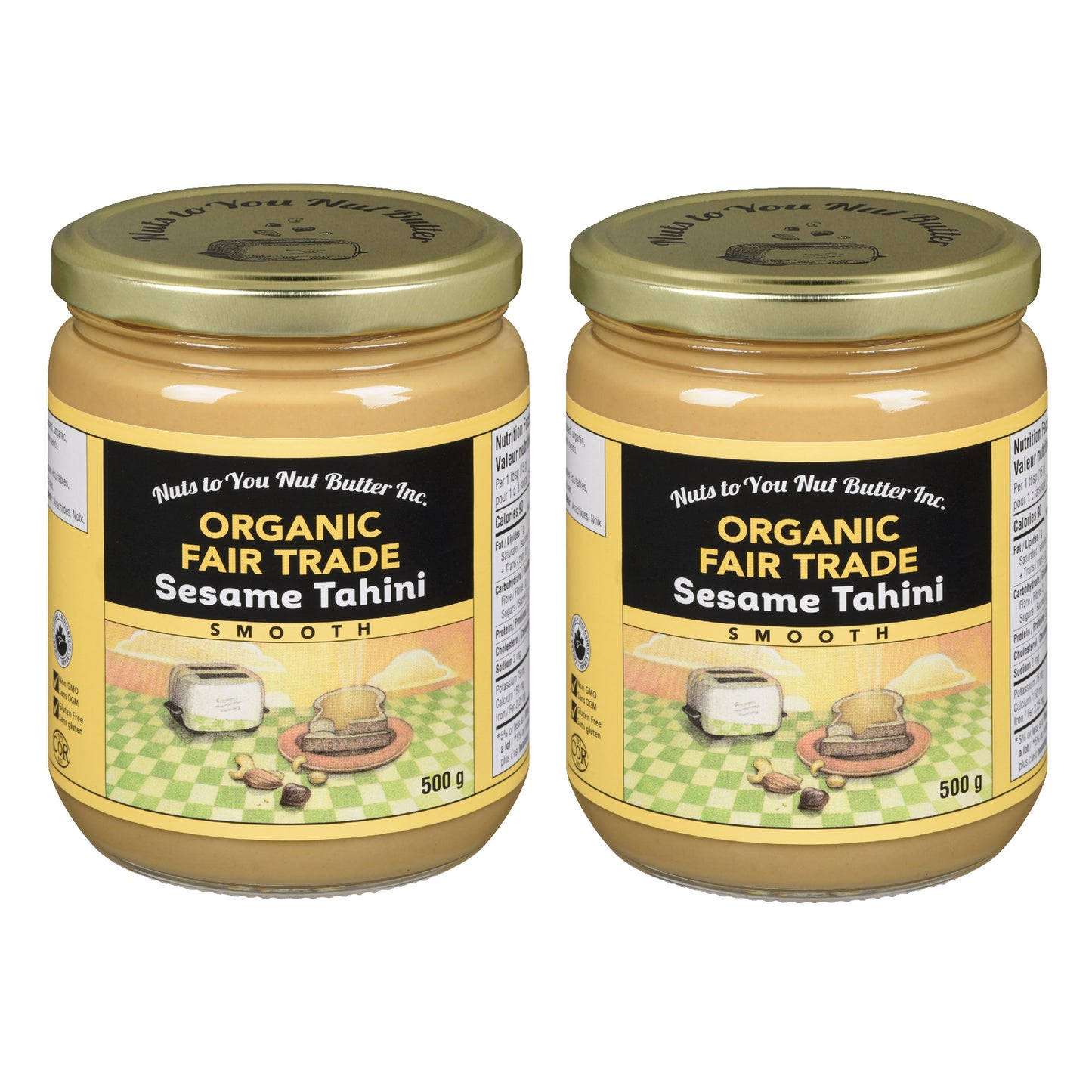Nuts to You Organic Smooth Sesame Tahini, 2 × 500 g - image 1