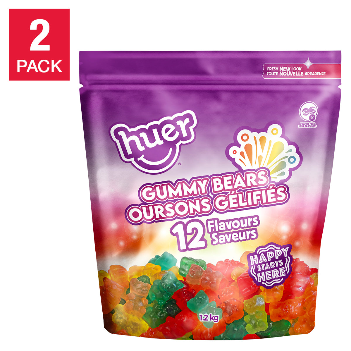 Huer Gummy Bears, Candy, 2 × 1.2 kg - image 1