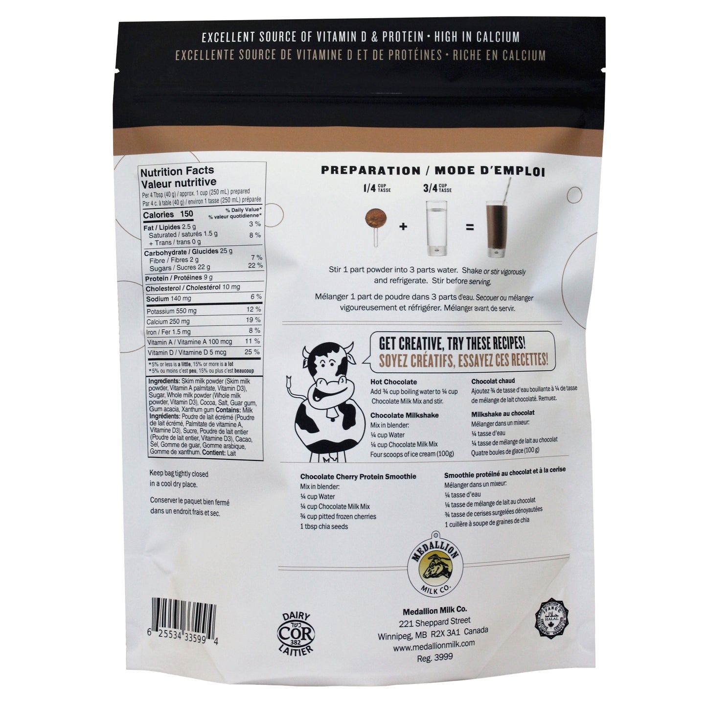 Medallion Milk Co. Chocolate Milk Mix, 3 × 1 kg - image 2