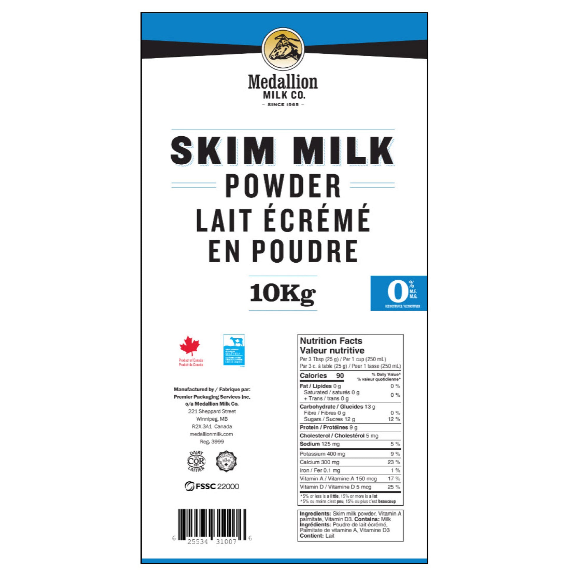 Medallion Milk Co. Skim Milk Powder, 10 kg - image 2