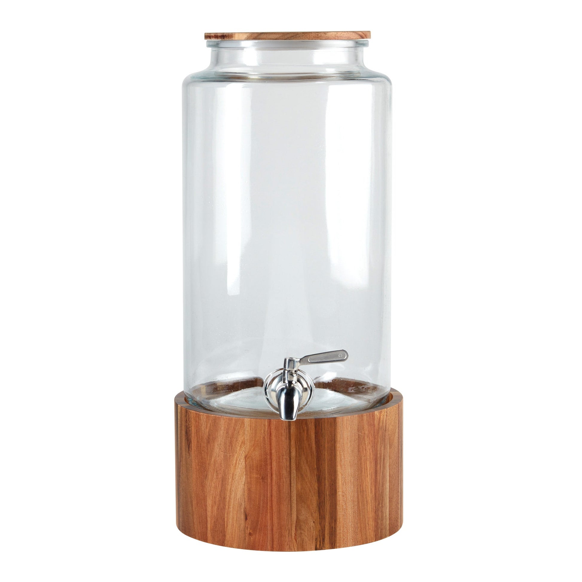 Studio TU 8.3 L (2.2 gal.) Glass Drink Dispenser with Acacia Wood Stand - image 1