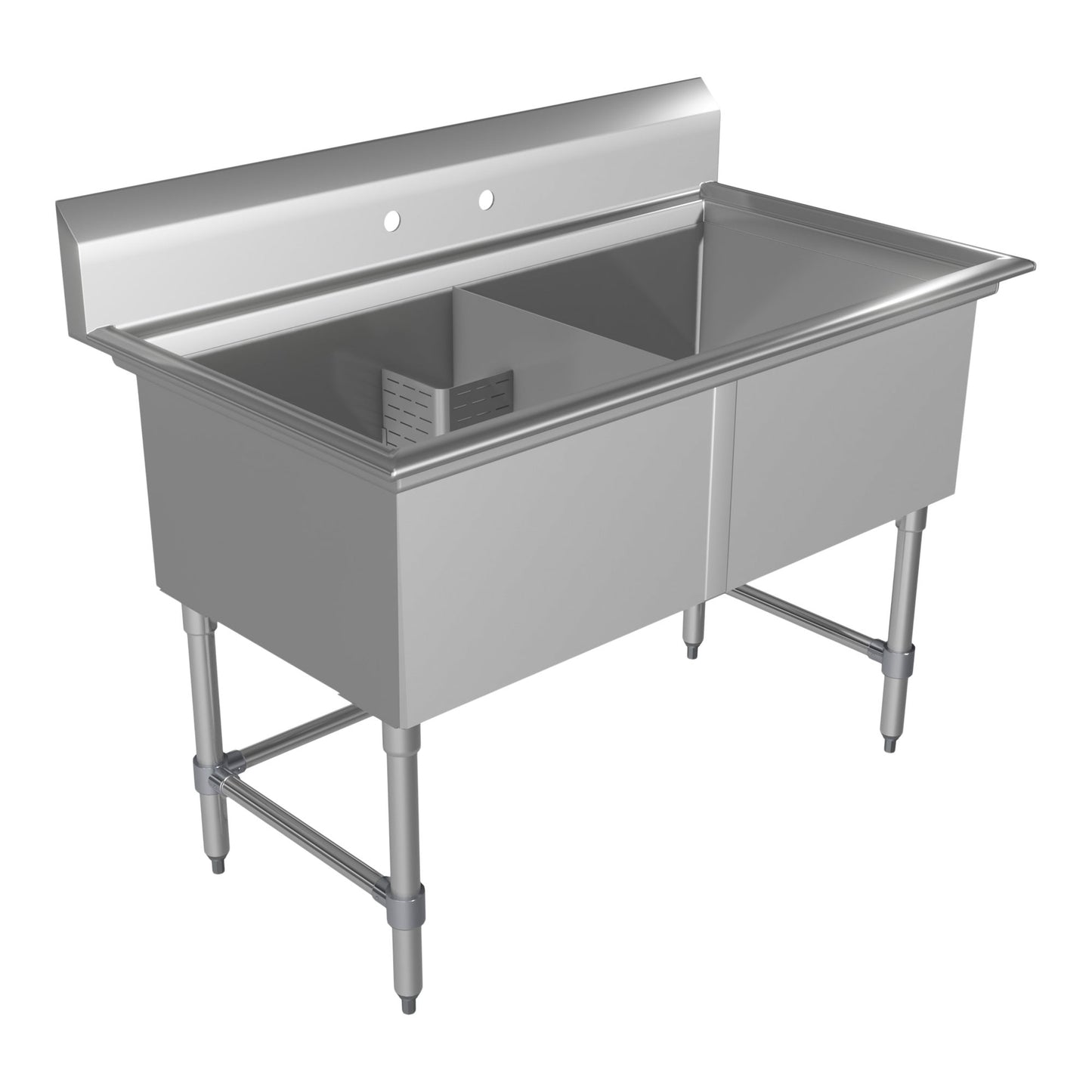 Stainless Steel Double Sink  53"L  x 29.5" W x 44"H - image 1