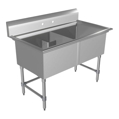 Stainless Steel Double Sink  53"L  x 29.5" W x 44"H - image 1