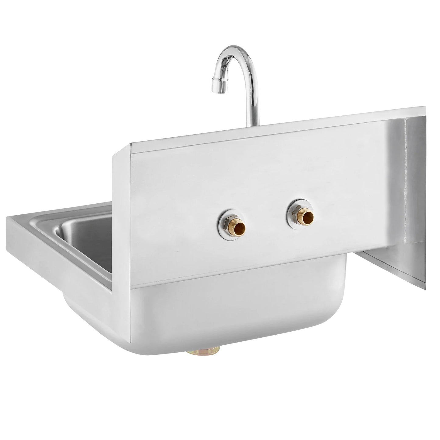 Sagetra Wall-Mounted Single Basin Hand Sink, 20 Gauge Stainless Steel - image 3
