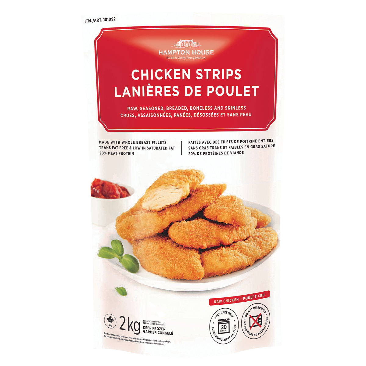 Hampton House Frozen Chicken Strips, 2 kg - image 1