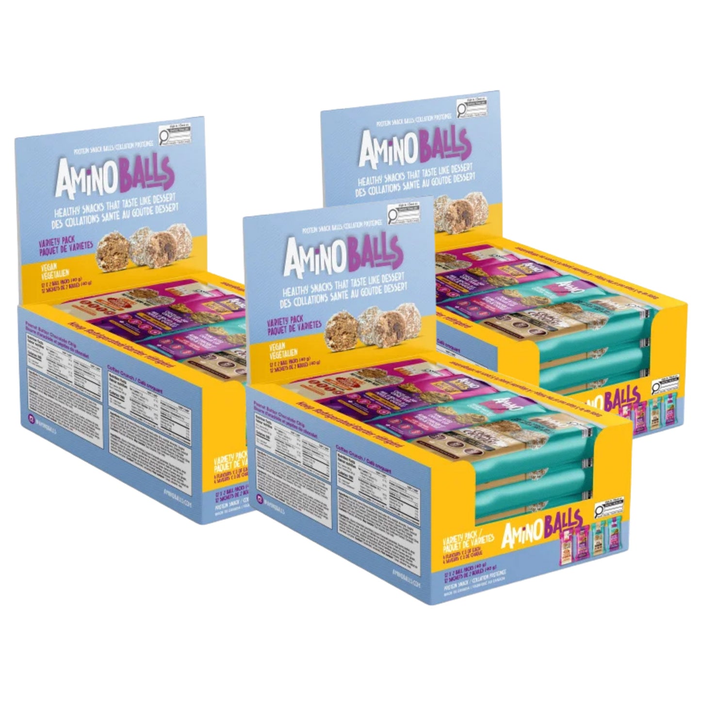 Amino Balls Vegan Protein Variety Pack, 36 × 40 g - image 1