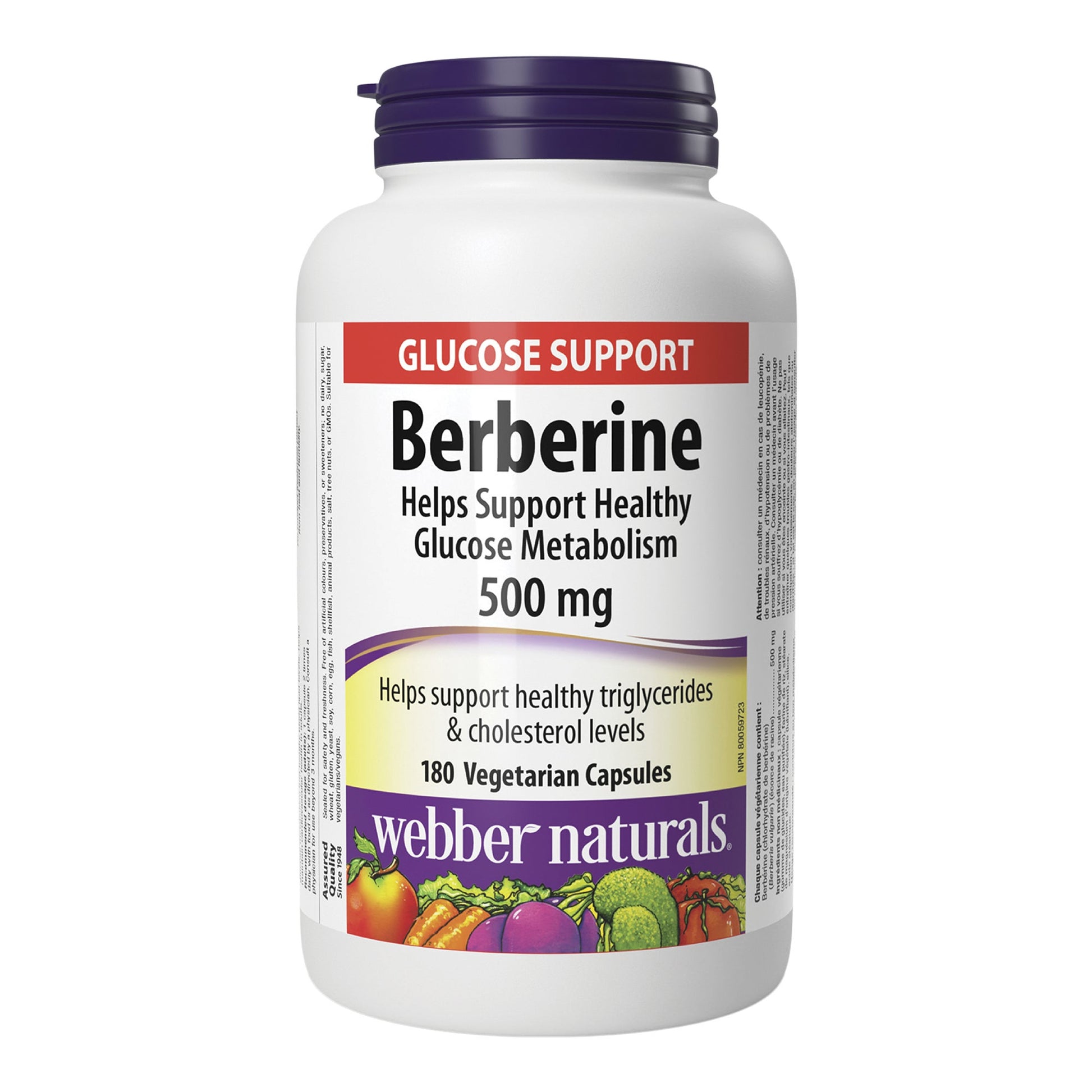webber naturals Berberine 500 mg, 180 Vegetarian Capsules - image 1