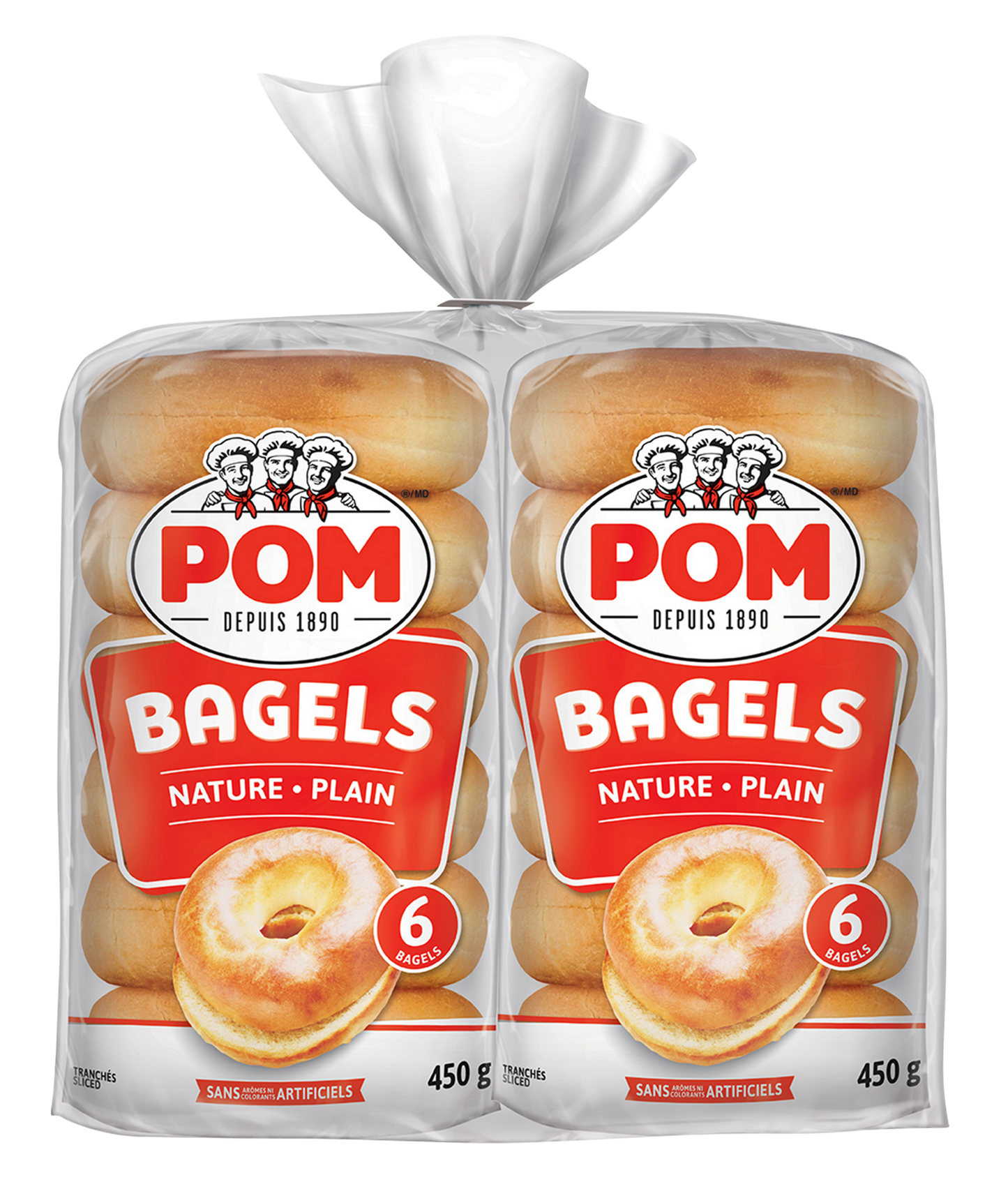 POM Plain Bagels, 2 packs of 6 - image 1