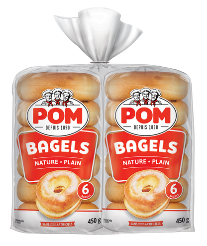 POM Plain Bagels, 2 packs of 6 - image 1