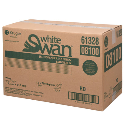 White Swan Jr. Dispenser 1 Ply Napkins, Pack of 9,000 - image 2