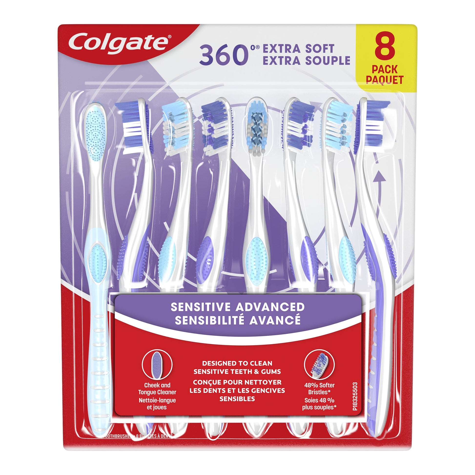 Colgate 360 Sensitive Advanced Gum Toothbrush Pack, 8-pack - image 1