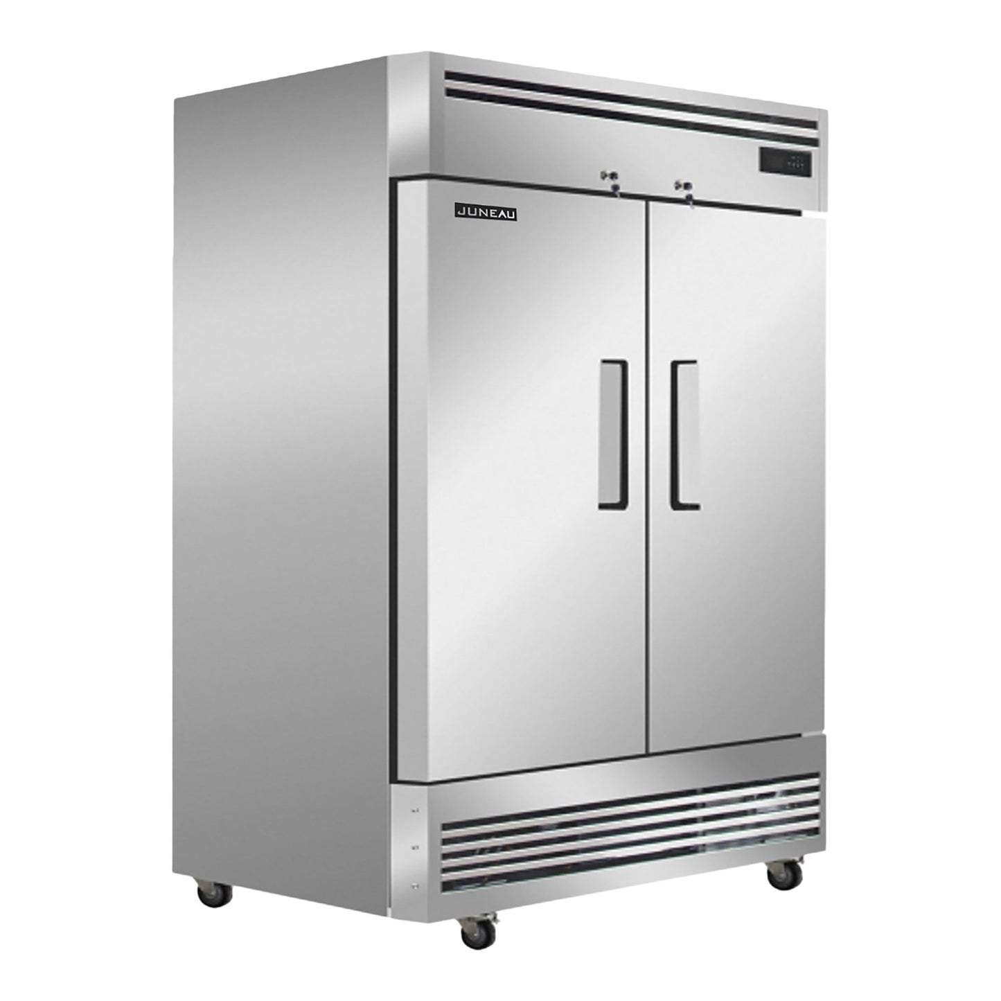 Juneau 54 in. (39.4 ft³) Stainless Steel Commercial Reach-in Dual Swing Door Fridge - image 1