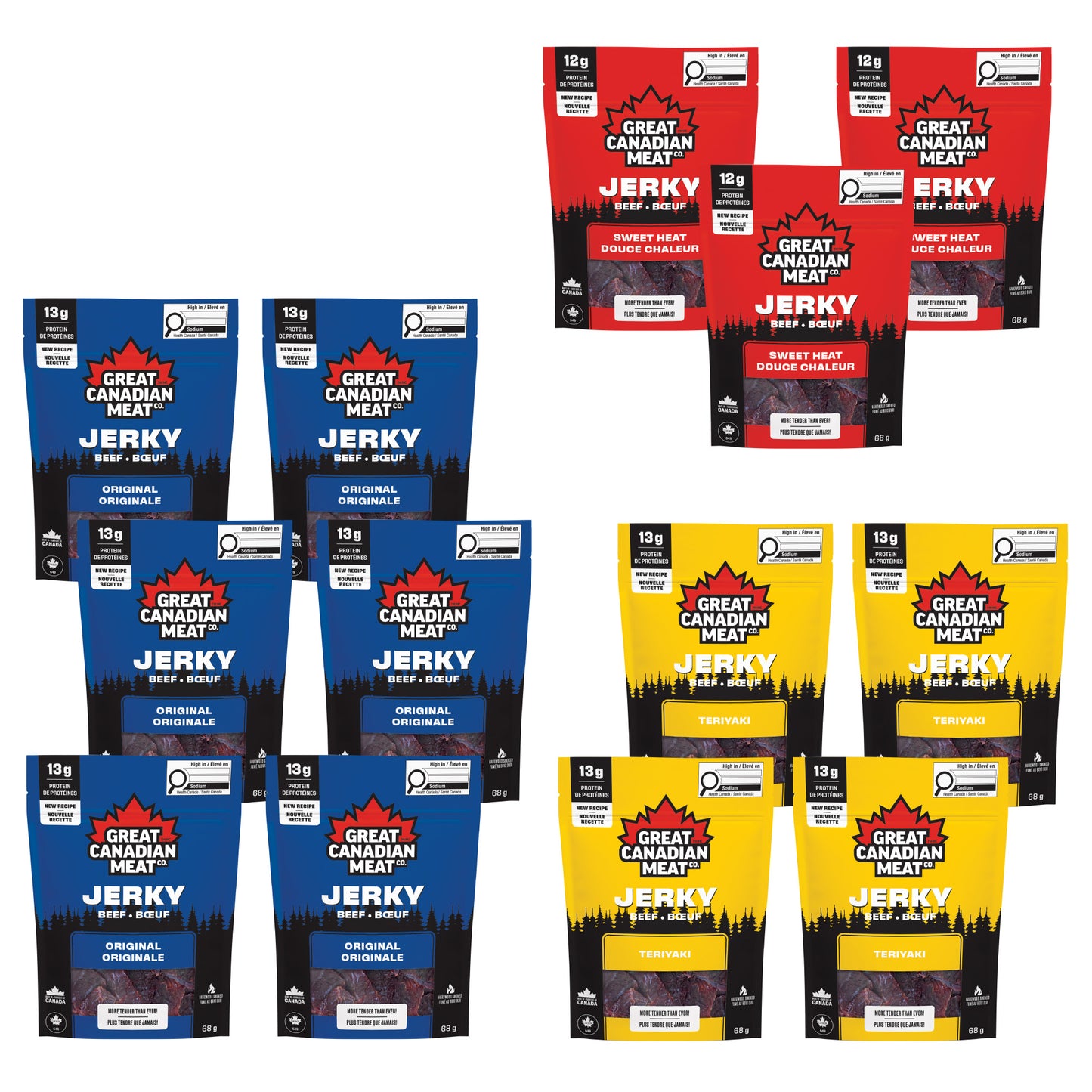 Great Canadian Meat Beef Jerky, Variety Pack, 13 × 68 g - image 1