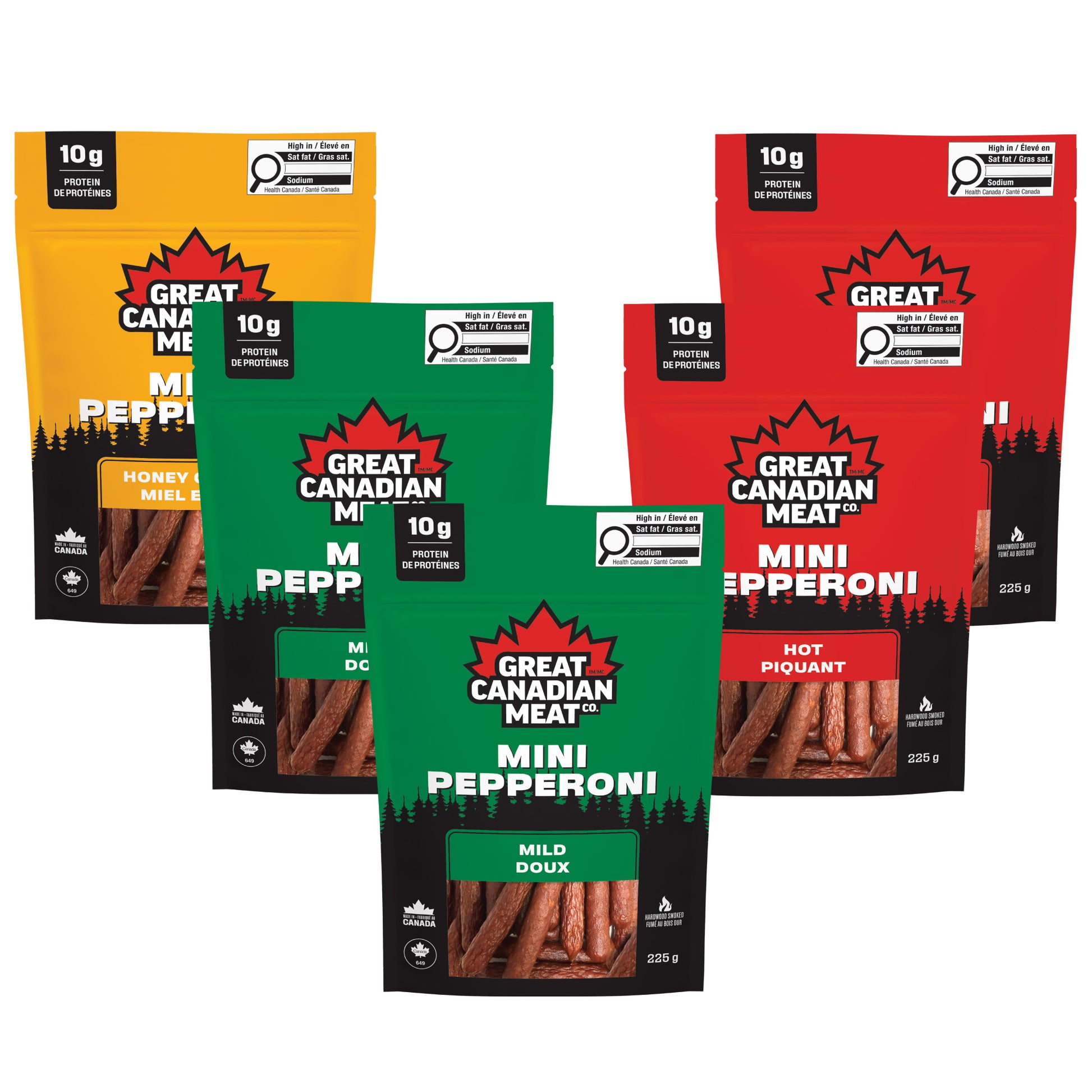 Great Canadian Meat Mini Pepperoni Sticks, Variety Pack, 5 × 225 g - image 1