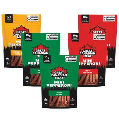 Great Canadian Meat Mini Pepperoni Sticks, Variety Pack, 5 × 225 g - image 1