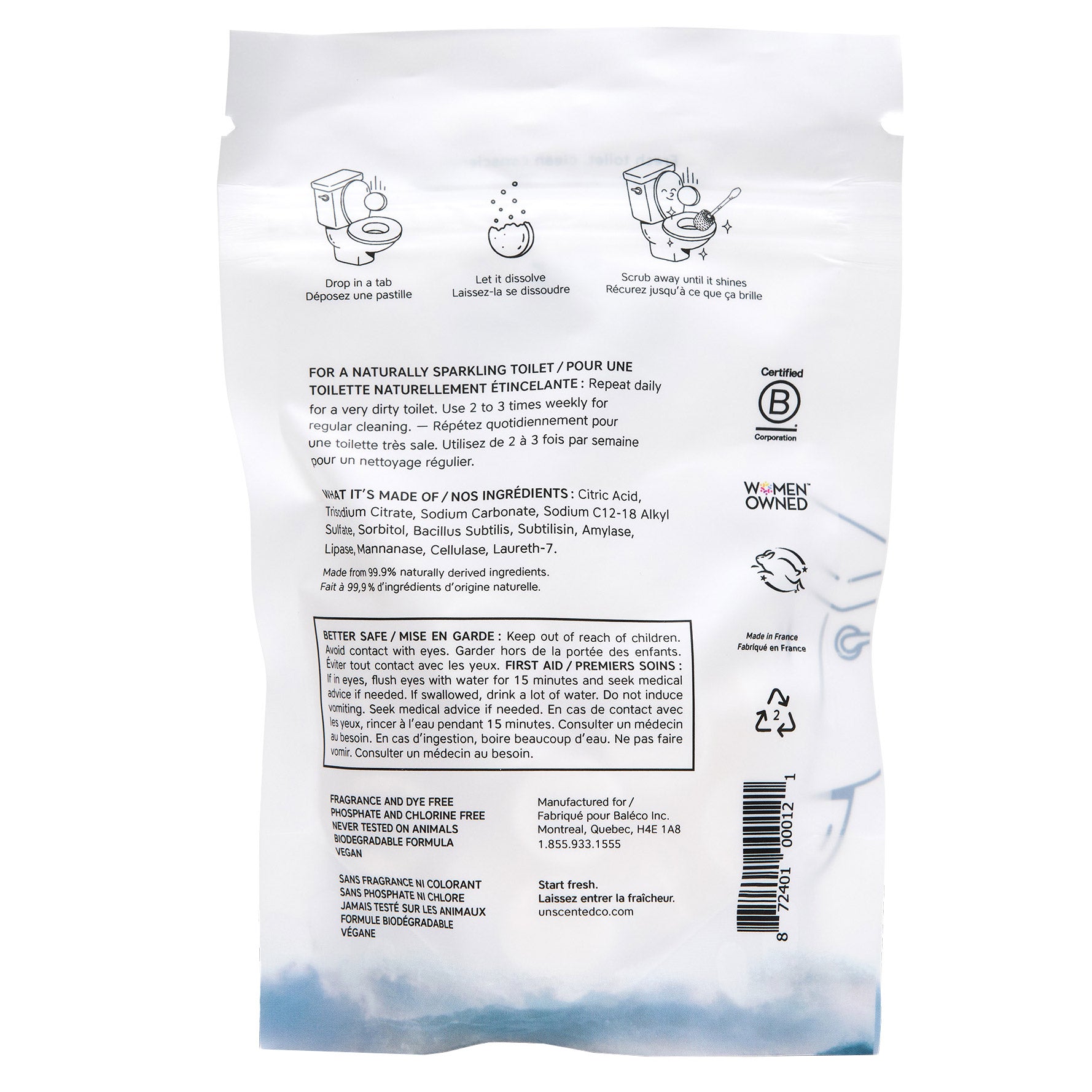 The Unscented Company Toilet Bowl Cleaner Tabs, 6-pack - image 2