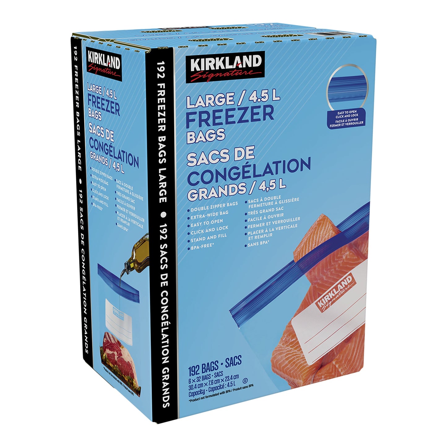 Kirkland Signature Large Freezer Bags, 6 Packs of 32 - image 4