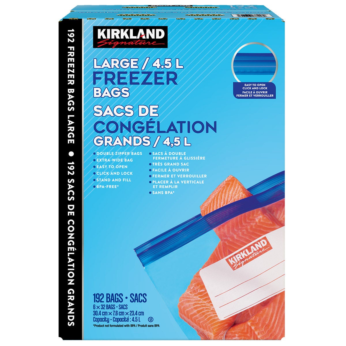Kirkland Signature Large Freezer Bags, 6 Packs of 32 - image 1