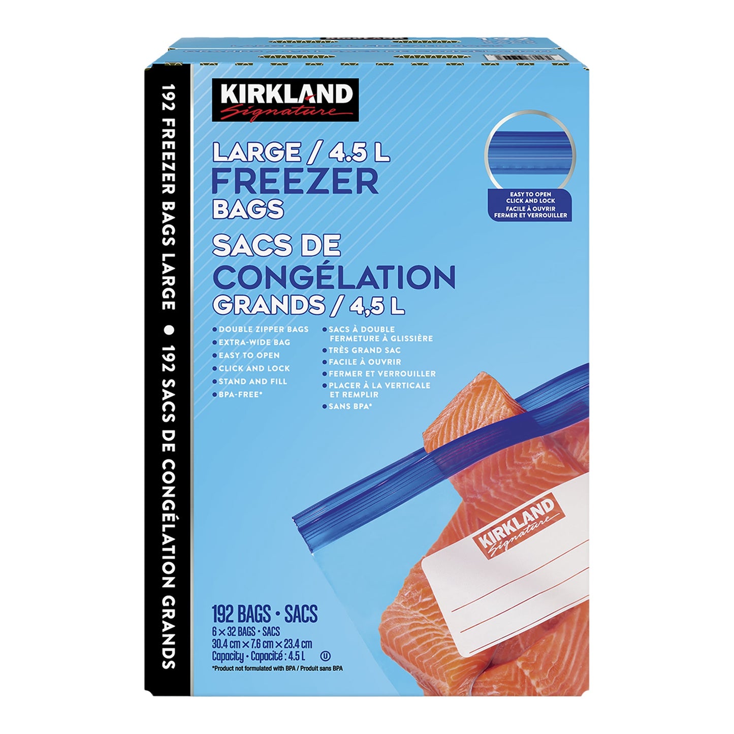 Kirkland Signature Large Freezer Bags, 6 Packs of 32 - image 3
