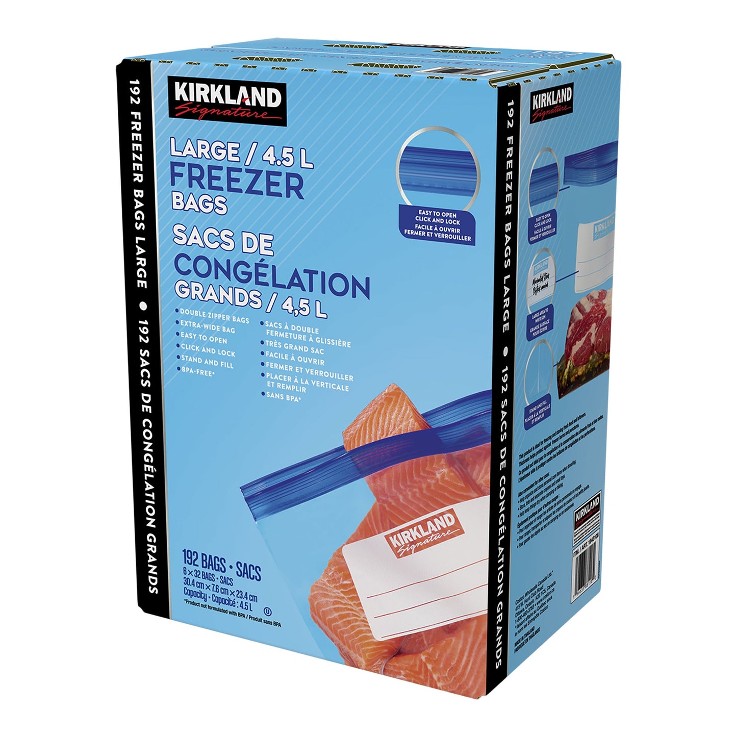 Kirkland Signature Large Freezer Bags, 6 Packs of 32 - image 2